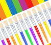 Joyooss Paint Brushes For Kids, 12 Pcs Round/Flat Large Kids Paint Brushes, Easy To Clean & Grip Washable No Shed Hog Bristle To