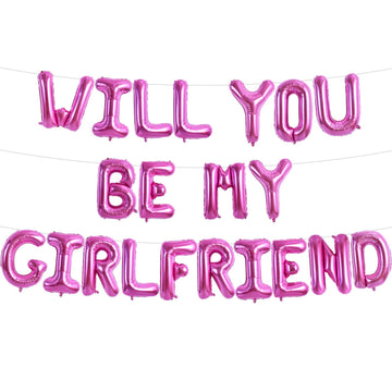 TONIFUL 16 Inch Rose Red Will You Be My Girlfriend Letter Balloons Be My Girlfriend Proposal Balloon Banner for Romantic Valenti