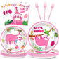 96 Pcs Sloth Animal Party Supplies Sloth Birthday Party Tableware Set For Kids Sloth Themed Paper Plate Sloth Hanging Decoration