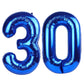 IWERP Navy Blue Number 30 Balloon, 40 Inch Foil Mylar, 30th Birthday Decorations for Men & Women