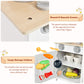 Costzon Kids Kitchen Playset, Wooden Pretend Toy Kitchen Set with Sink, Oven, Microwave, Stove, Pots, Utensils, Play Kitchen for