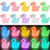 Yuronam 70 Pcs Luminous Tiny Ducks Mini Resin Ducks Glow In The Dark Duck Miniature Ornaments For Slime, Dollhouse, Garden Decoration(Multi Colors)