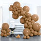 PartyWoo Brown Balloons Pack - 100 pcs in 5"-18" Sizes, Matte Rubber, Perfect for Party Decorations, Model 4711100078573