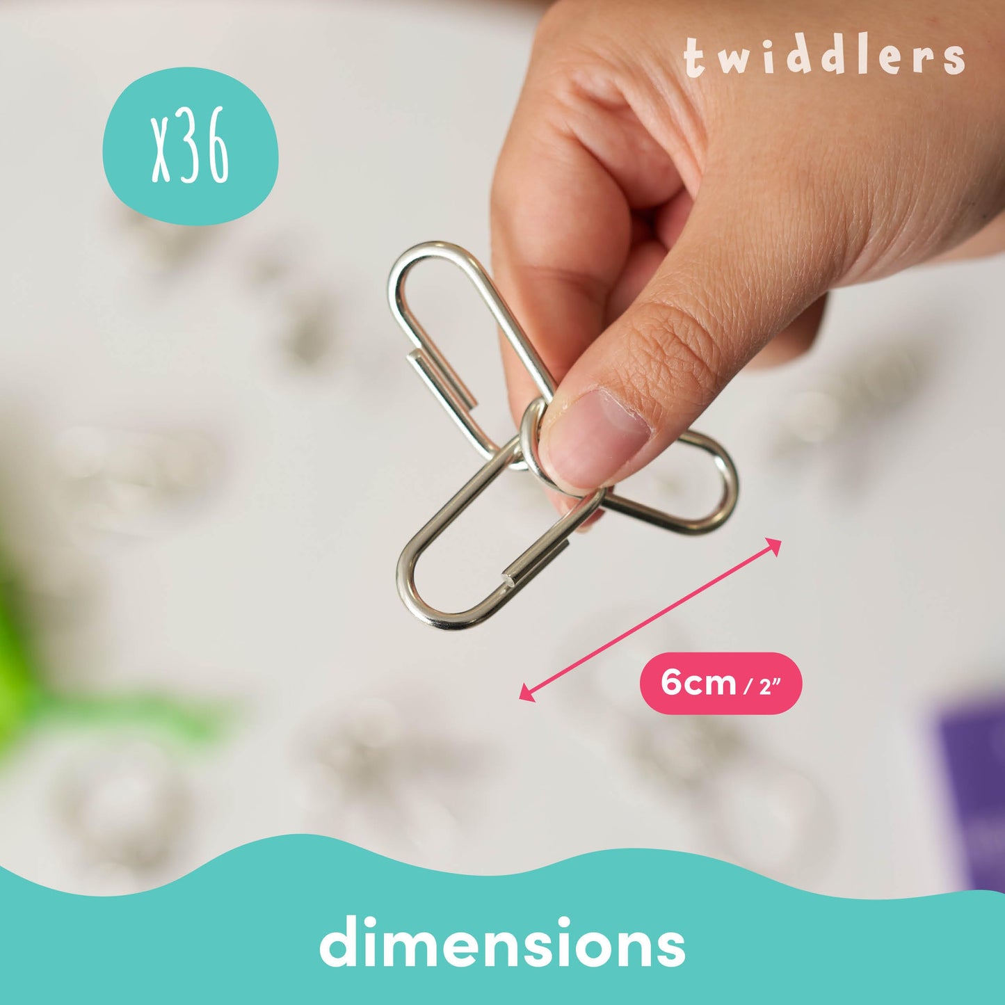 THE TWIDDLERS 36 Metal Brain Teaser Puzzles - Disentanglement Mind Teasers for Kids & Adults, 4 Levels, Educational Gift, Model PT146