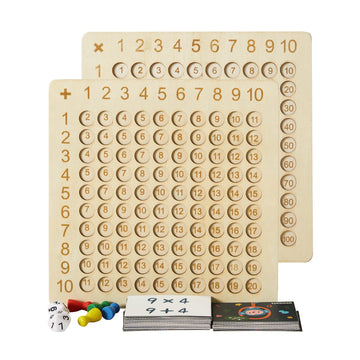 Asweets 2 In 1 Wooden Montessori Multiplication Addition Board Game Montessori Toy Educational Math Table Board Game Double-Sided Boards For Toddlers And Preschool Gifts For Kids