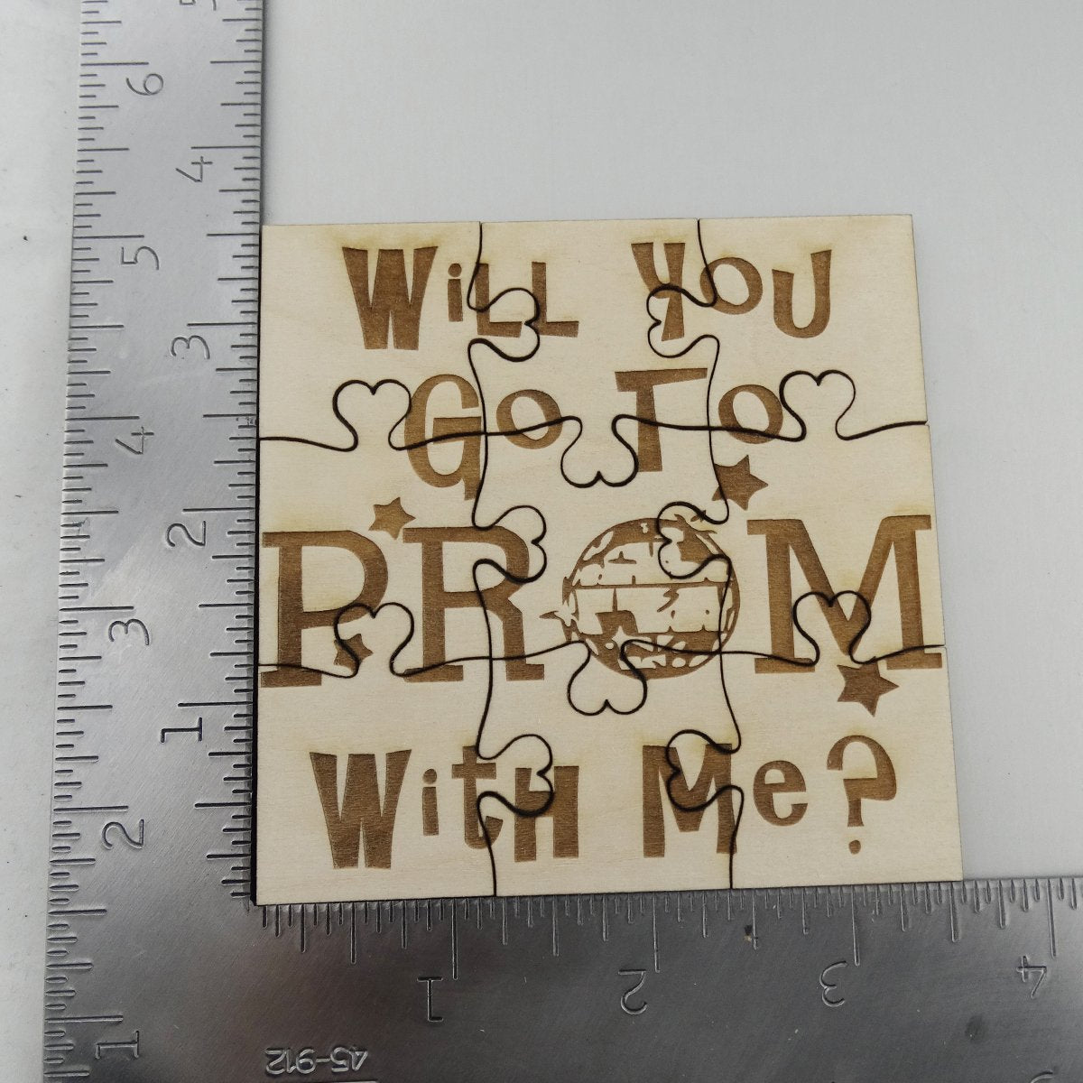 Will You Go to Prom with Me - 9 Piece Square Basswood Jigsaw Puzzle, Promposal