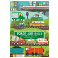 Petit Collage Sticker Activity Book, Roads and Rails - Giant Fold Out Sticker Book for Kids, Includes Over 100 Reusable Stickers