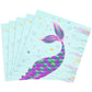 Wernnsai 50Pcs Mermaid Party Napkins - Mermaid Birthday Party Decorations Kids Princess Birthday Paper Napkins Disposable 3-Ply Tails Dinner Napkins For Girls Birthday Under The Sea Pool Party