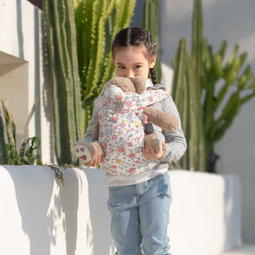 Gagaku Baby Doll Carrier For Kids Stuffed Animal Carrier Reborn Baby Carrier With Adjustable Straps For American Girl Doll Bitty Baby Doll Accessories - Pink (Flowers)