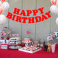 Red Happy Birthday Banner Sign Happy Birthday Bunting Banner Flag Garland For Kids Boys Baby Birthday Party Decorations Supplies