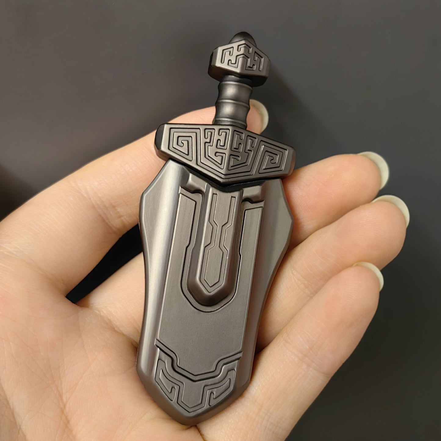 T-Conceal EDC decorative replica blade Decompression Toys Fidget Sliders Fidget Toys Stress Relief for mature-themeds Magnetic Metal Toys Anti-Anxiety Office Desk Toys (Grey)