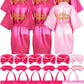 Sintuff 24 Pcs Kids Spa Party Supplies For Girls 6 Spa Party Robes 6 Tote Bags 6 Headbands 6 Spa Masks (Pink Birthday,Size 14)