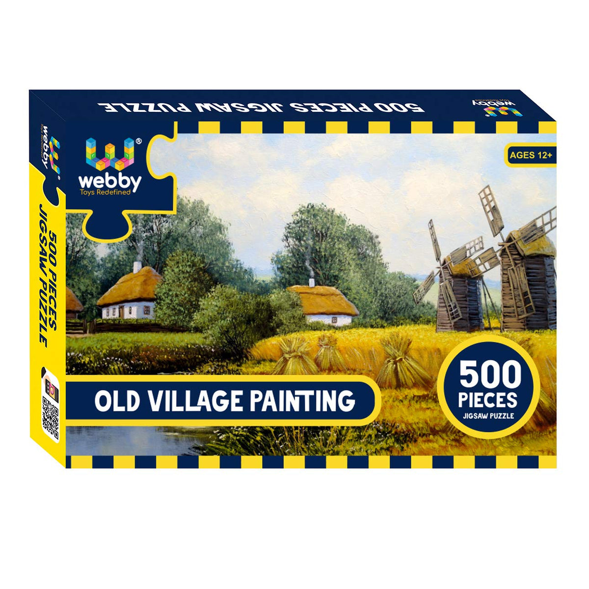 Webby Old Village Painting Jigsaw Puzzle,500 Pieces,Multicolor