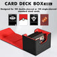 ZLCA Trading Card Deck Box - Faux Leather, Holds 120+ Single Sleeved Cards, Horizontal Size, Black & Red