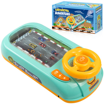 Beacron Musical Steering Wheel Toys For Boys 4-6, Toddler Simulated Driving Racing Car Game With Sound Age 3+ Year Old, Interact