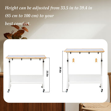 Tektalk Jigsaw Puzzle Table With Angle & Height Adjustment,Puzzle Board With Cover,Puzzle Easel Tilting Table With Legs, Enclosed With 4 Roller Wheels, For Up To 1500 Pieces