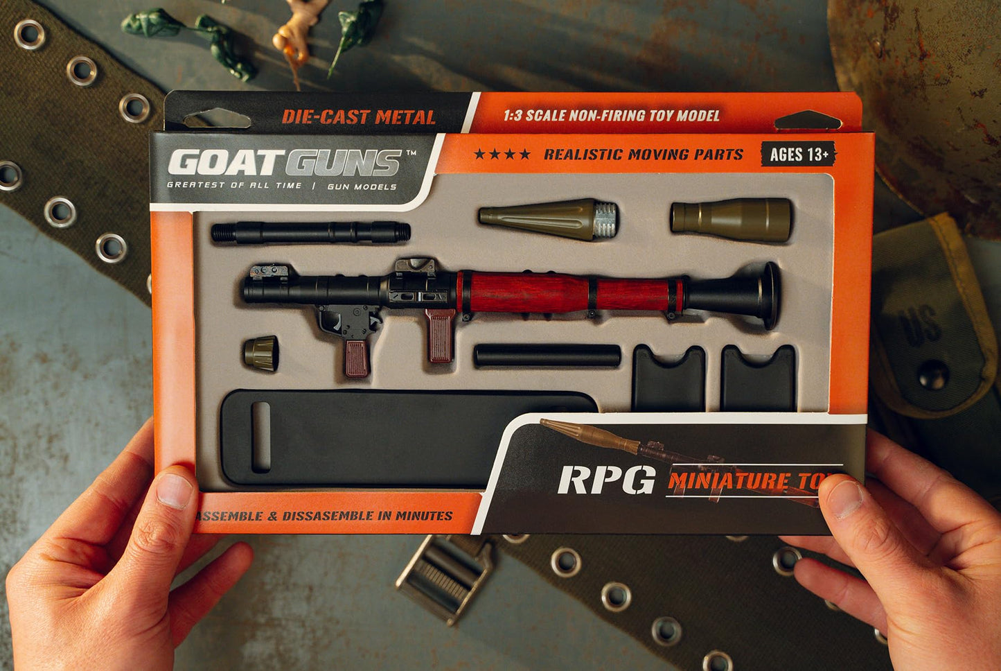 Goatguns Miniature Rpg Model Black | 1:4 Scale Diecast Metal + Real Wood Build Kit