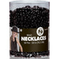 Sparkling Black Metallic Oval Bead Party Necklaces (50 Pcs.) - 30'' - Elegant & Vibrant Accessories - Perfect for Any Occasion