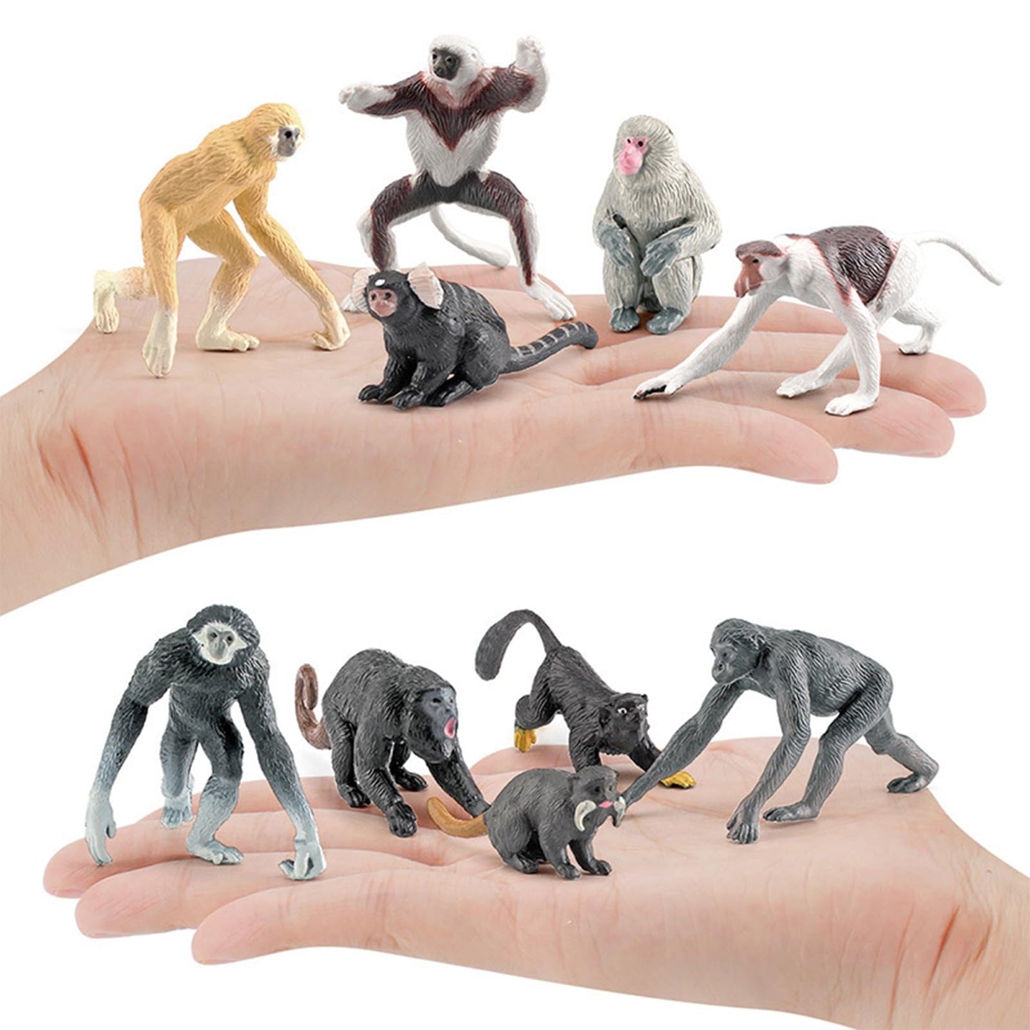 Onest 10 Pieces Mini Monkey Figurines Playset Hand Painted Tiny Monkeys Realistic Detailed Plastic Monkey Figures Toys Small Mon