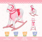 Qaba Kids Rocking Horse Plush Ride On Toy Toddler Rocker For Boys Girls Gifts With Realistic Sounds, Pink