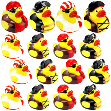 Lewtemi 24 Pcs 2 Inch Mini Pirate Rubber Ducks Cruise Ducks Cute Yellow Decor Bathtub Pool Pirate Party Favors For Carnival Supplies Birthday Party Favor Gifts