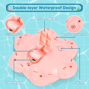 Gigilli Light Up Octopus Bath Toy - Fun Bath Fountain for Kids Ages 1-3, Perfect Baby Easter Gift and Birthday Stuffer, Small Size