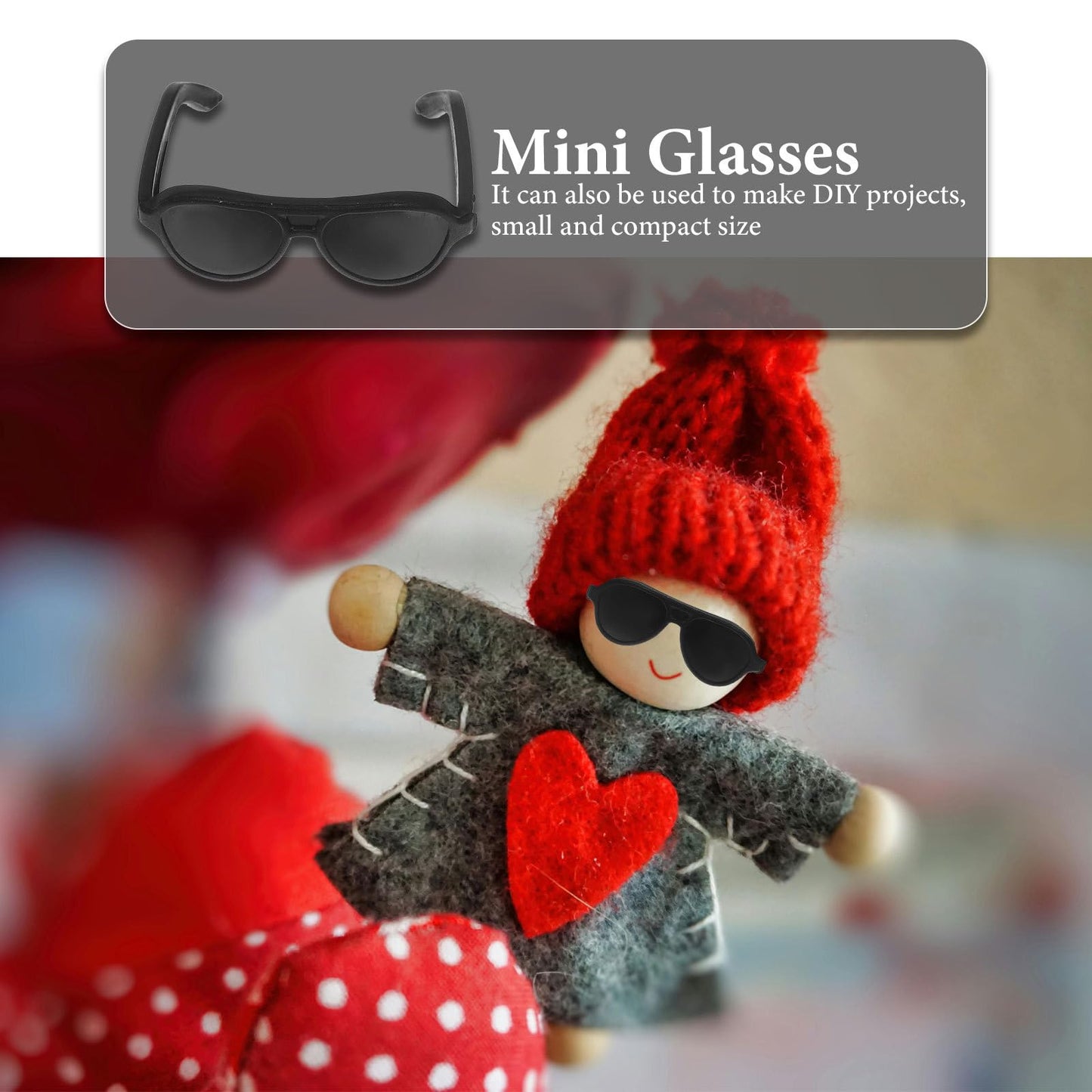 Sewacc 60Pcs Doll Sunglasses Mini Sunglasses For Crafts Miniature Black Sunglasses Doll Dress Up Eyeglasses Mini Doll Costume Ac