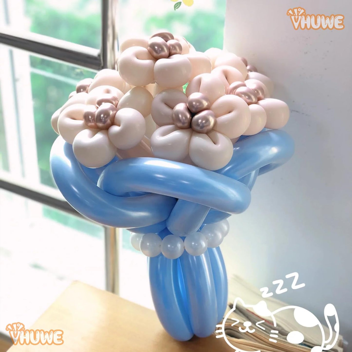 260 Balloons Light Blue, Thickened 100 Pack Long Balloons Twisting Skinny Magic Balloons For Balloon Arch Animals Clown Kids Bir