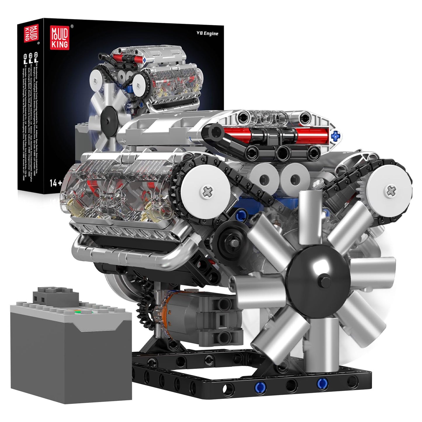 Mould King 10088 V8 Engine Model Building Kit That Runs, Build Your Own Mini Engine That Works, STEM Toy Gift for Adults 14+ Tee