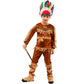 Pgond Boys Indian Halloween Cosplay Costume With Colorful Feather Hat (14-16Y)
