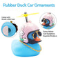 Wonuu Rubber Duck Toy Car Decoration - Blue Duck Car Dashboard Decoration With Cool Glasses And Propeller Helmet