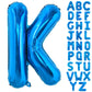 Toniful 40 Inch Large Blue Letter K Balloons Giant Alphabet Letter Balloons,Foil Mylar Big Balloons For Birthday Party Anniversa
