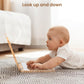 Woodtoe Tummy Time Mirror - Adjustable Baby Mirror with 15 Educational Cards, Shatterproof, 7.7" Natural Wood, Model M-015O