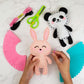 Cymbana Kid Sewing Craft Kit - Make 5 Felt Animal Friends - Panda, Fox, Bunny, Raccoon, Bear - Beginner Friendly, Model FRWW-05