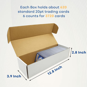 Fageverld Cardboard Storage Boxes With Dividers - For Baseball, Football, Sports Cards And Mtg Playing Cards (6 Count)