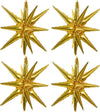 Toniful 4 Pcs 22Inch 4D Huge Gold Star Balloons Explosion Star Mylar Foil Balloons For Party Supplies Backdrop Christmas,New Yea