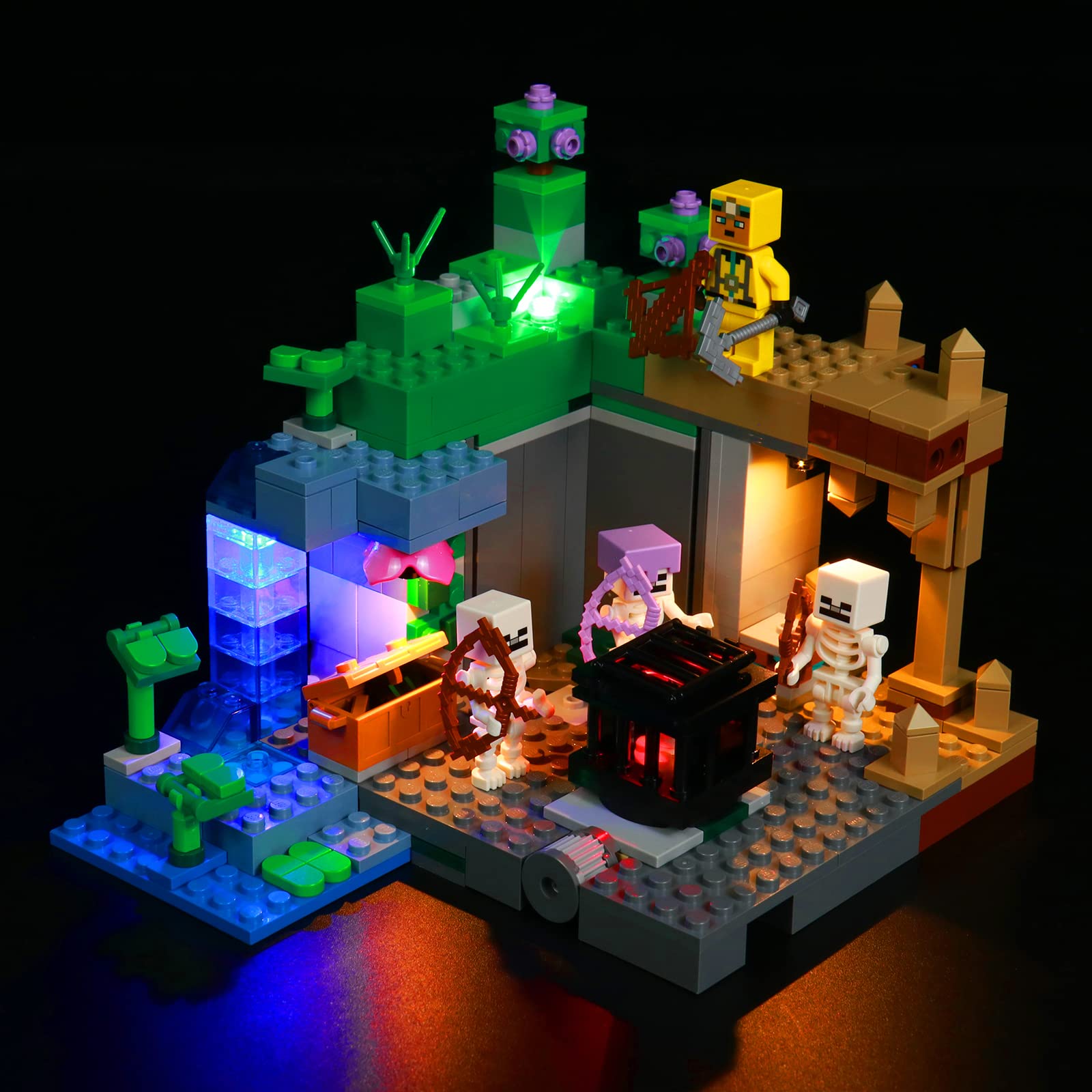 Brickbling Light Kit Compatible With Lego Minecraft The Skeleton Dungeon 21189, Minecraft Dungeon Led Lighting Compatible With Lego 21189 - Lights Only, Not Come With Model