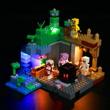 Brickbling Light Kit Compatible With Lego Minecraft The Skeleton Dungeon 21189, Minecraft Dungeon Led Lighting Compatible With Lego 21189 - Lights Only, Not Come With Model