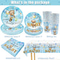 Bear Baby Shower Decorations,We Can Bearly Wait Baby Shower With Plates And Napkins Cup, Tablecloth For First Birthday Centerpie