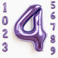 Rainbowq Party 4 Balloon Number 40 Inch For Boy Or Girl Big Purple 0-9 Foil Mylar Large 4 Number Balloon Happy 4Th Birthday Part