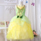 Axaxa Princess Tiana Costume For Girls - Princess And The Frog Dress With Accessories