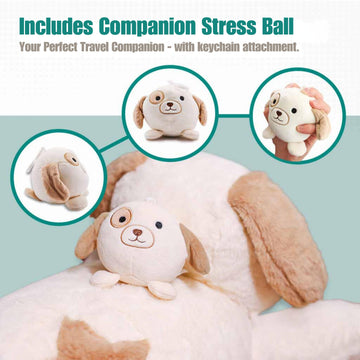 Cuddlery - Large 6 Lbs Cream Luxury Weighted Dog - 27 Inch Weighted Plush - Large Weighted Stuffed Animals - Weighted Plushies F