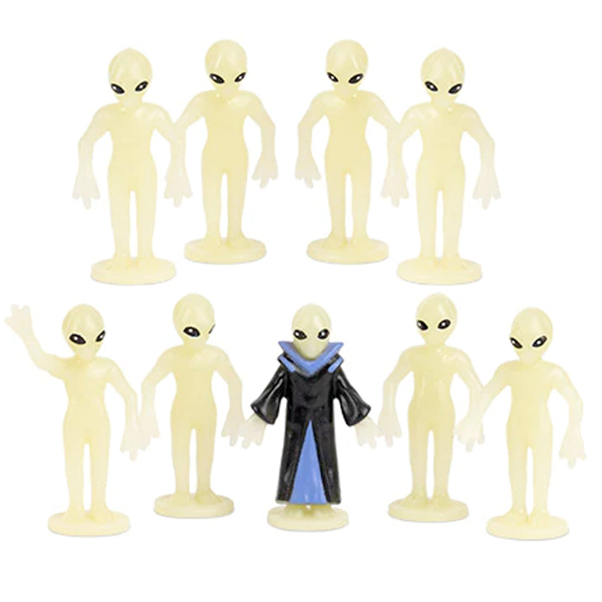 Accoutrements Archie McPhee Itty Bitty Aliens: Take Me to Your Miniature Tiny Leader  Glow in The Dark 13/8 Vinyl Figures  