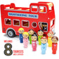 Imagination Generation Wooden Double Decker Bus - Natural Beechwood Cars for Kids 12+ Months, Red