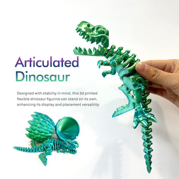 Easter Basket Stuffers - 3D Printed Dinosaur Toy, Mystery Crystal Dinosaur Egg With Articulated Tyrannosaurus Rex, Easter Basket Gifts Flexible Rexi Toys, Dragon Egg Fidget Toy For Autism(Bluegreen)