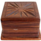 TOSQP27 Secret Box Brainteaser Puzzle Case, 4-Inch Rosewood Storage Organizer, Unique Gift for Her, Girlfriend, Men
