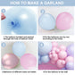 Pink Blue Balloon Garland Kit, Pink Blue Balloon Arch With Macaron Purple, Pink And Blue Party Balloons, Pink Blue Purple Balloo