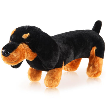 Zjoey Dachshund 3 Pcs Dog Plush Stuffed Animal Plush Sausage Dog Plush Soft 3D Pom Plush For Girls Birthday Xmas Bedtime Gift Be