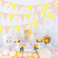 Lemon Party Decorations - 3PCS Lemon Bunting Banners, Pink and Yellow Lemon Triangle Banner Garland for Lemonade Wedding Engagem