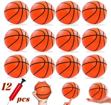 Hymaz 12 Pack 4 Inch Mini Basketball Ball for Kids, Rubber Small basketballs for Kids Basketball Gifts- Mini Hoop Basketball Toy